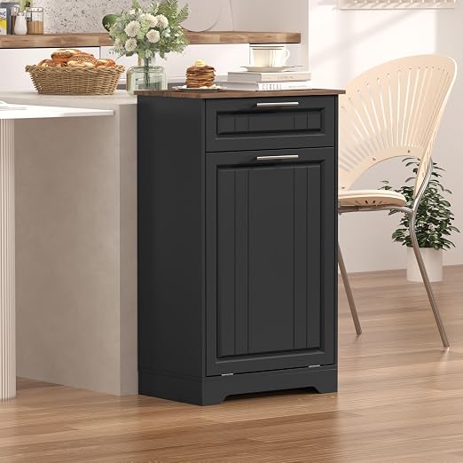 Single 10 Gallon Tilt Out Trash Can Cabinet - Image 8