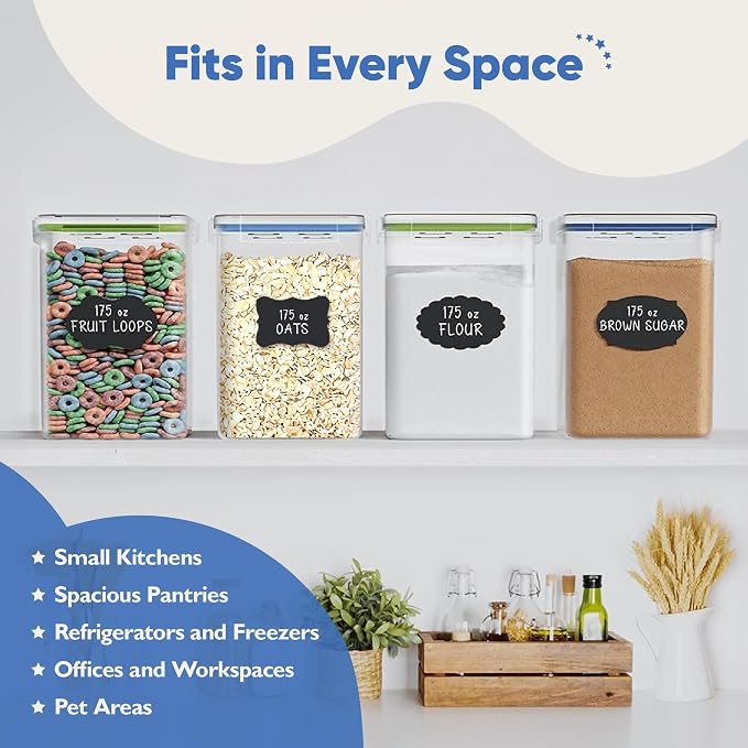 Chef's Path Kitchen Storage Box Set of 4 Extra Large Airtight Food Storage Jars - Image 7