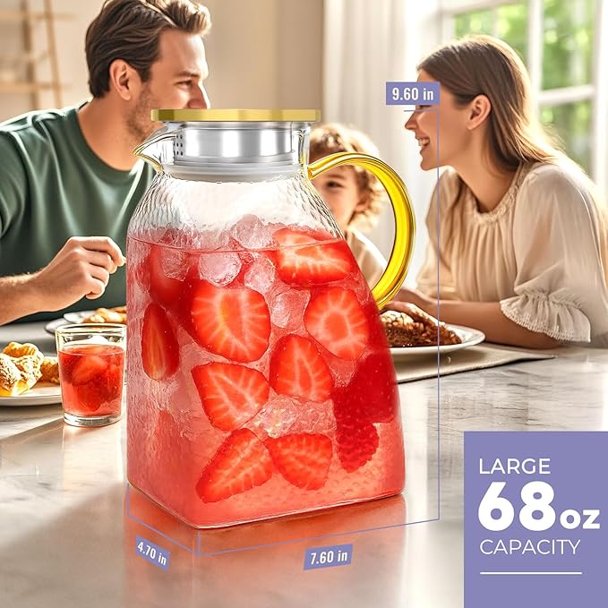 WARMSIMPLE 2 Pack Glass Pitcher - Image 7