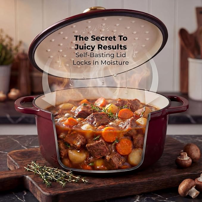 Zulay Kitchen 6 Quart Enameled Cast Iron Dutch Oven Pot - Image 4