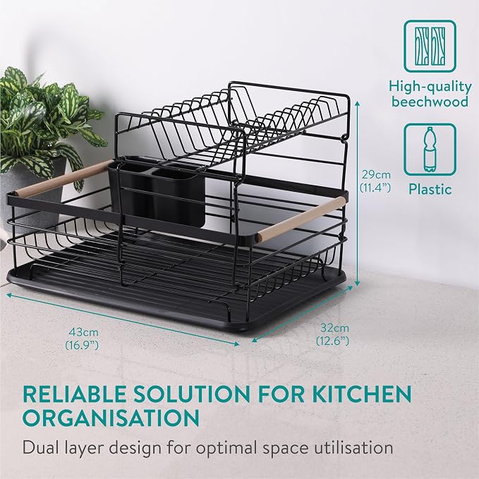 Navaris 2 Tier Dish Rack - Image 5