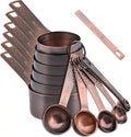 Measuring Cups and Spoons Set 14, Copper Measuring Cups and Spoons Set by Smithcraft