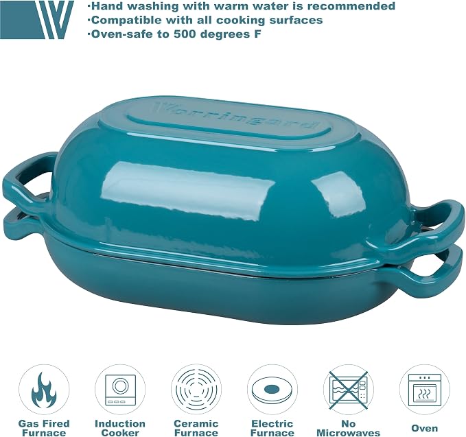 VORRINGARD Enameled Cast Iron Sourdough Bread Oven, Dutch Oven, Loaf Cast Iron - Image 3