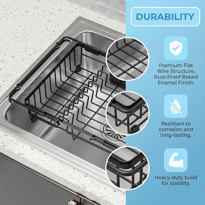 Expandable in Sink Dish Drying Rack - Image 4