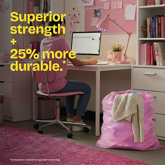 Glad Tall Kitchen Trash Bags 13 Gallon, MaxStrength Cherry Blossom Garbage Bags - Image 5