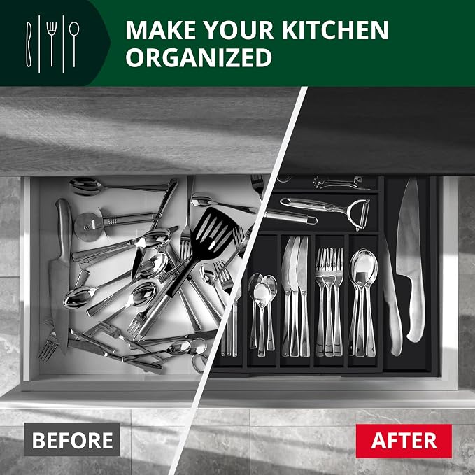 ROYAL CRAFT WOOD Luxury Bamboo Kitchen Drawer Organizer - Image 5