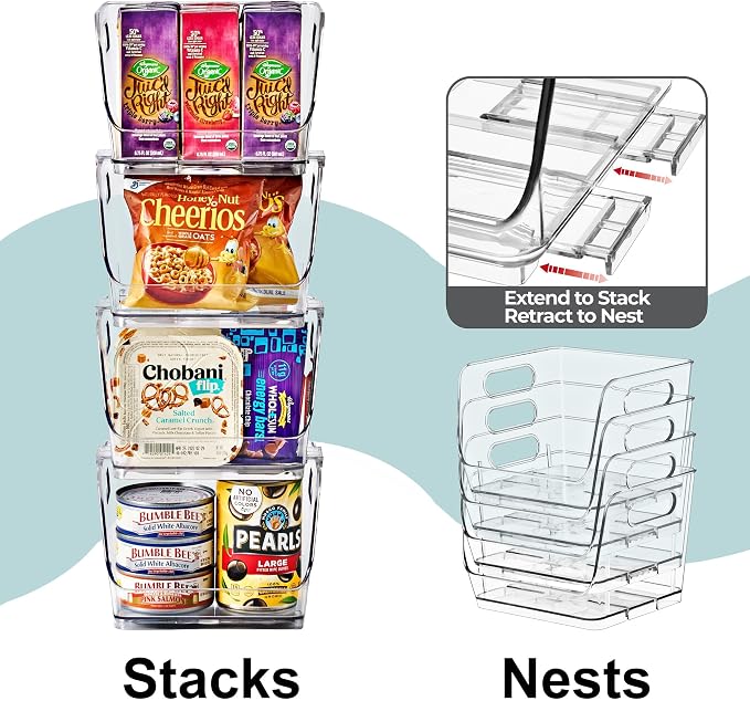 Sorbus Stackable Storage Bins Open Front, Pantry Bins - Image 5