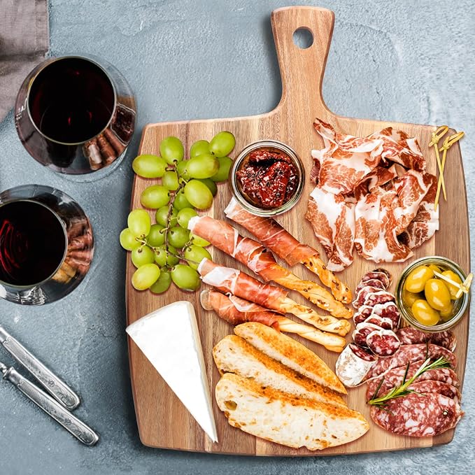 16.6"x13" Large Acacia Wood Cutting Board - Image 5