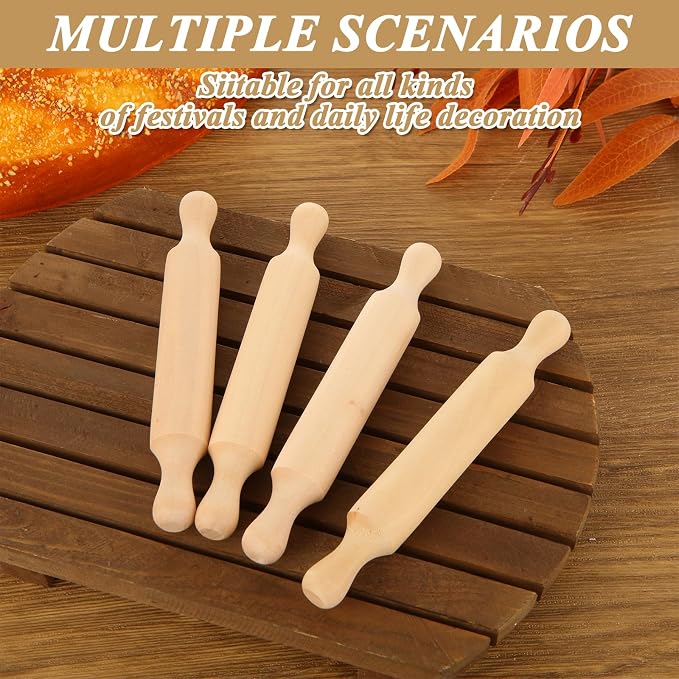 WOPPLXY 50 Pcs Mini Rolling Pin, 5.5 Inches Wooden Rolling Pins, Mini Rolling - Image 7