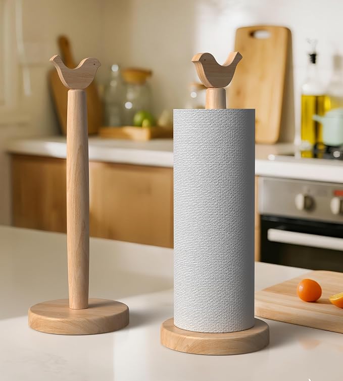 KitchLife Cute Wooden Paper Towel Holder Countertop - Image 6