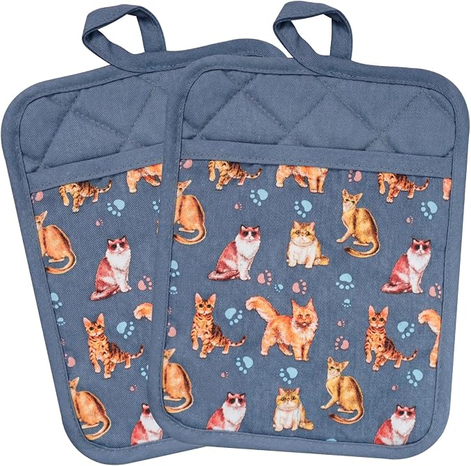 Pot Holders Set of 2 Heat Resistant 480 ℉Non Slip Clear Silicone Printed - Image 7