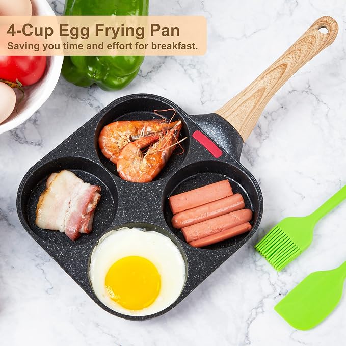 MyLifeUNIT Egg Frying Pan, 4-Cup Egg Pan Nonstick, Fried Egg Pan Skillet - Image 2