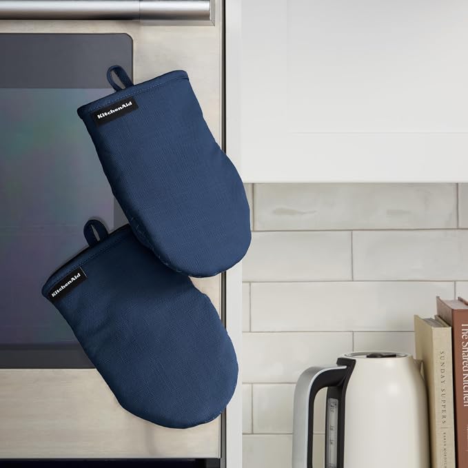 KITCHENAID Gourmet Series Gridlines Mini Oven Mitts 2-Pack Set, Heat Resistant - Image 5