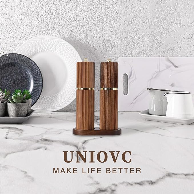 Wooden Salt and Pepper Grinder Set, Refillable Salt and Pepper grinder - Image 8