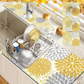 Findosom 2PCS 16" x 24" Fall Dish Drying Mat & 24" x 5.5" Sink Splash Guard by Findosom