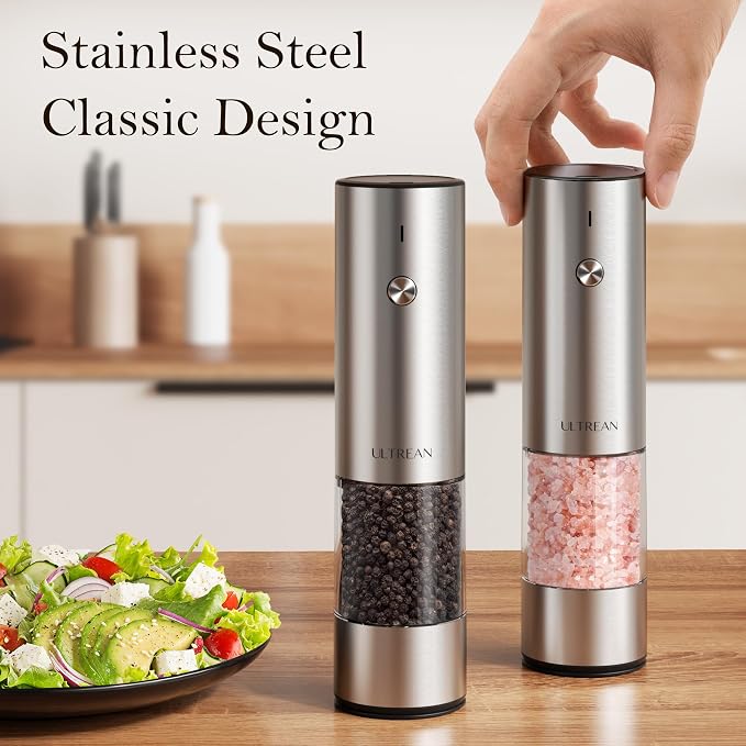 Ultrean Salt and Pepper Grinder Set, Rechargeable Salt and Pepper Shakers - Image 7
