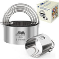 5 Pieces Circle Biscuit Cutter, Professional Stainless Steel Round Cookies Mold by MJINGMEI
