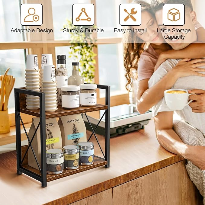 Giikin Kitchen Countertop Organizer, 2 Tier Spice Rack Organizer - Image 3