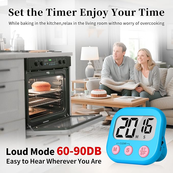 ZILLEN 6 Pack Kitchen Timers for Cooking Digital Classroom Timers for Kids - Image 3