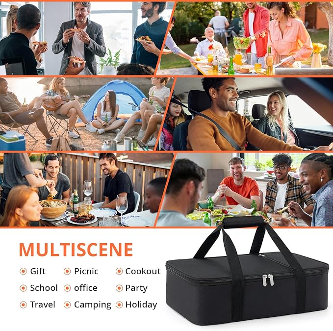 Insulated Casserole Carrier for Hot or Cold Food, Pie Carrier Bag Lunch Bag - Image 7