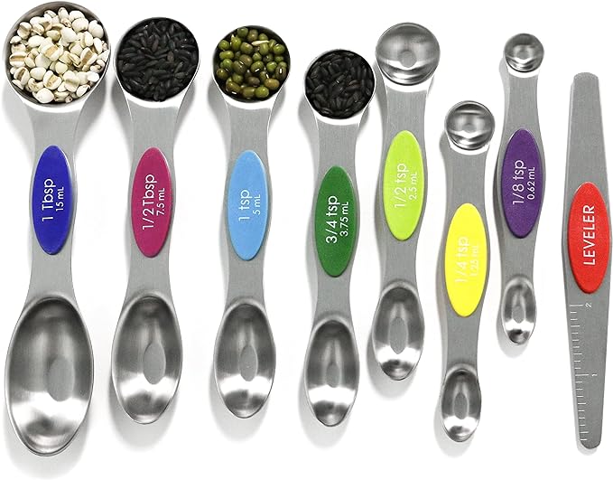 Magnetic Measuring Spoons Set Stainless Steel by BIDFUL