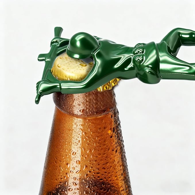 Green Army Beer Bottle Opener for Men, Unique 3D Soldier Design Ideal for - Image 2