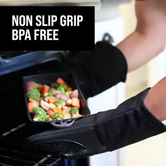 BPA-Free Silicone Oven Mitts Ultra Heat Resistant up to 500°F - Image 6