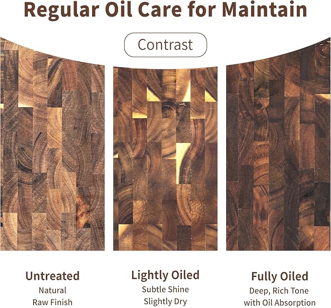 Utoplike Large Acacia Cutting Board 22 x 16 inch, End Grain Largest Wooden - Image 7