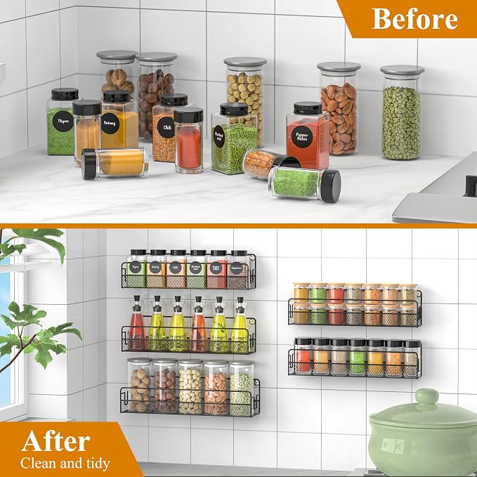 Wall Mounted Spice Rack Organizer, Pantry Door Organizer & Hanging Storage - Image 8