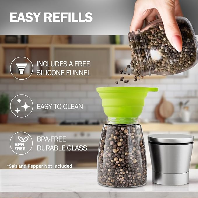 Home EC Original Stainless Steel Sea Salt and Pepper Grinder Set of 2 - Image 3