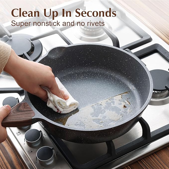 SENSARTE Nonstick Skillet, Deep Frying Pan 10/11/12-inch, Saute Pan - Image 4