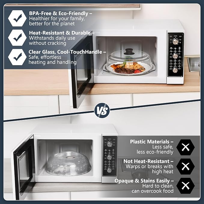 Glass Microwave Splatter Cover for Food Plates & Cookware - Image 6