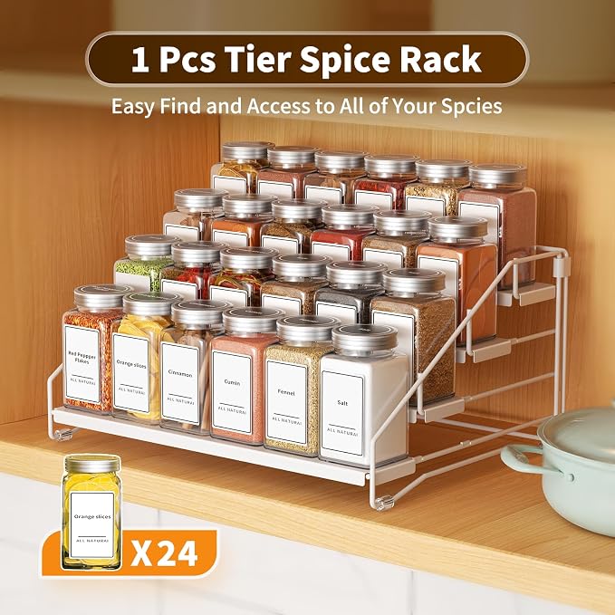 BOIVSHI Tiered Spice Rack, 4 Tier Spice Shelf Organizer - Image 6