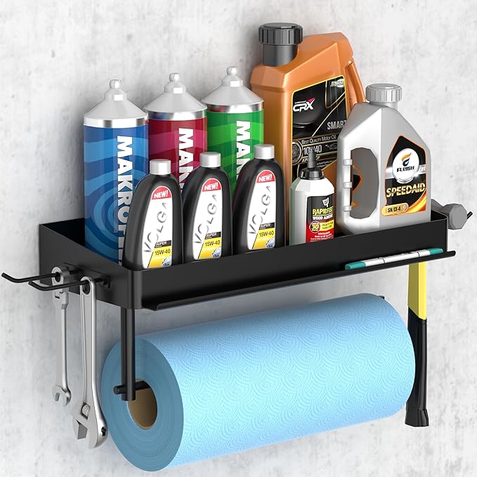 Taozun Garage Paper Towel Holder, Wall Mount Shelf, Shop Towel Holder, One-Hand by Taozun