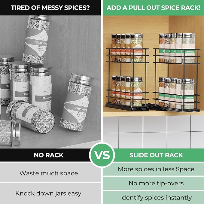 Mystozer Pull Out Spice Rack Organizer - Image 4