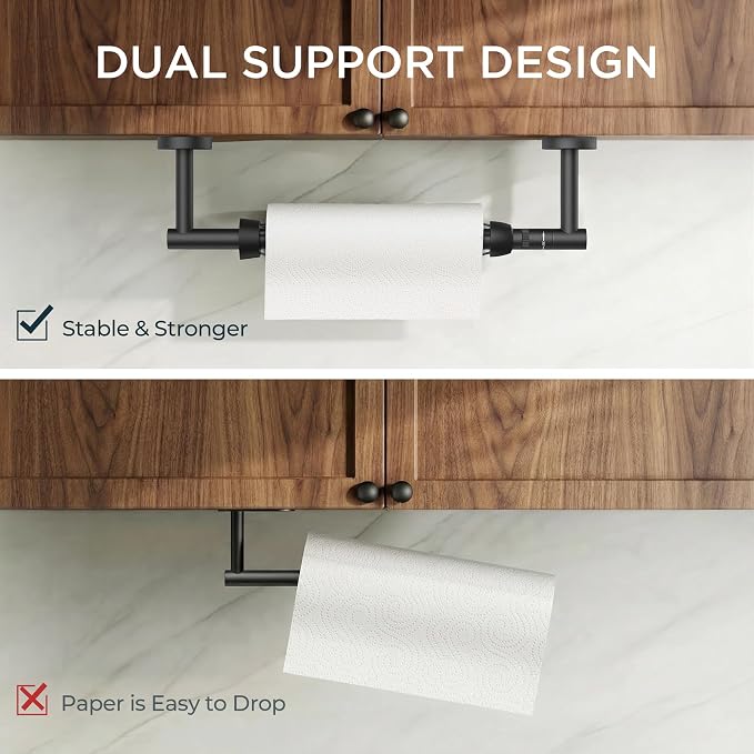 FORIOUS Paper Towel Holder Under Cabinet, SUS304 Wall Mounted Commercial Paper - Image 7