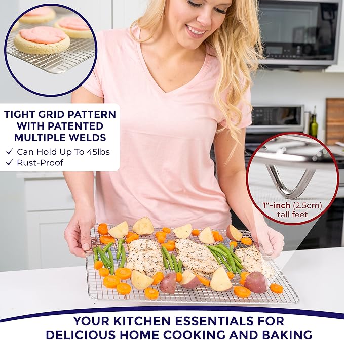 KITCHENATICS 100% Stainless Steel Cooling Racks - Image 4