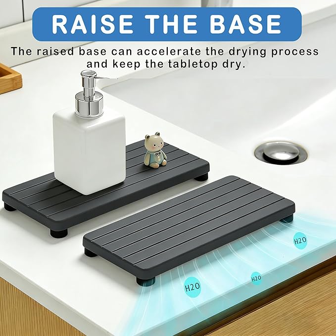 2PCS Stone Drying Tray, Water Absorbing Stone Tray - Image 3