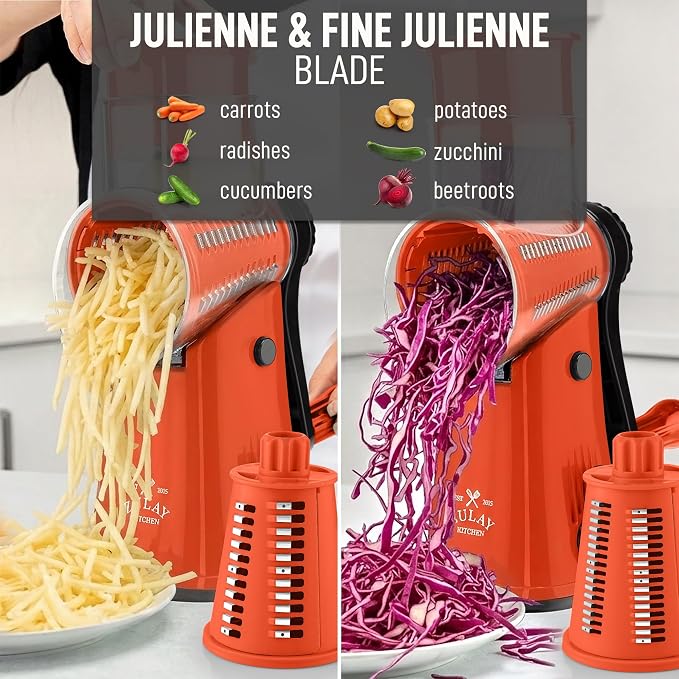 Zulay Kitchen Rotary Cheese Grater 5 Blade Cheese Shredder - Image 6