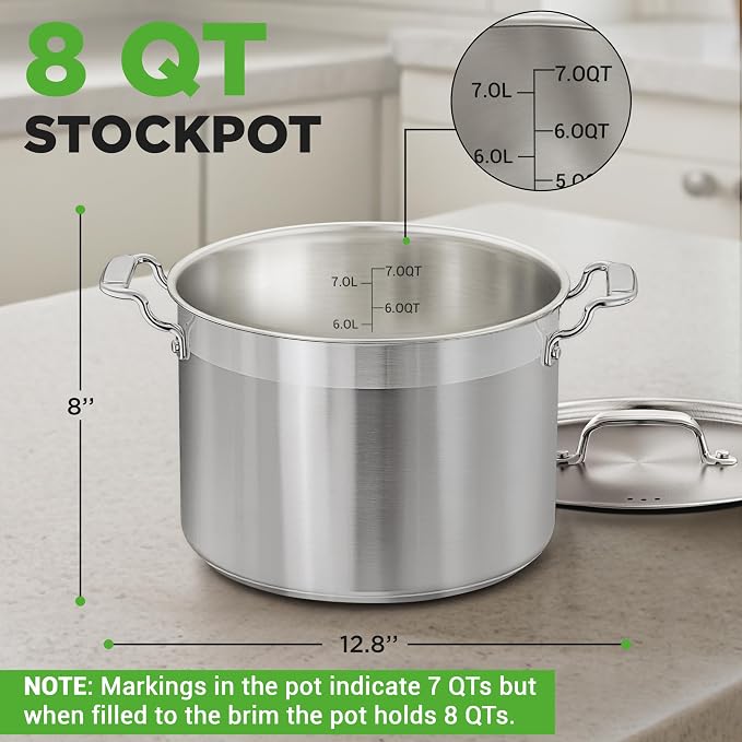 NutriChef 8 Qt Heavy-Duty Stockpot - Image 2