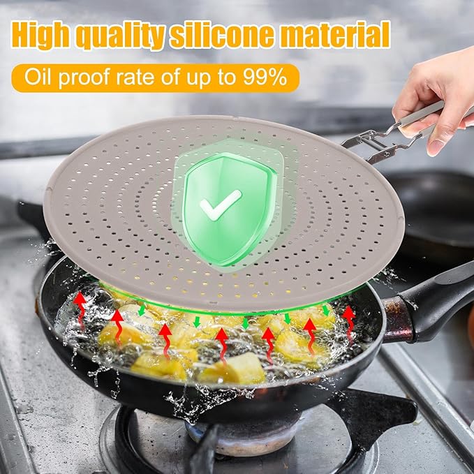 Tioncy 3 Pcs Silicone Splatter Screen - Image 3