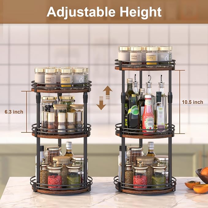 Across-Star Lazy-Susan-Organizer-Spice-Rack, 3-Tier Rotating Spice Organizer - Image 3