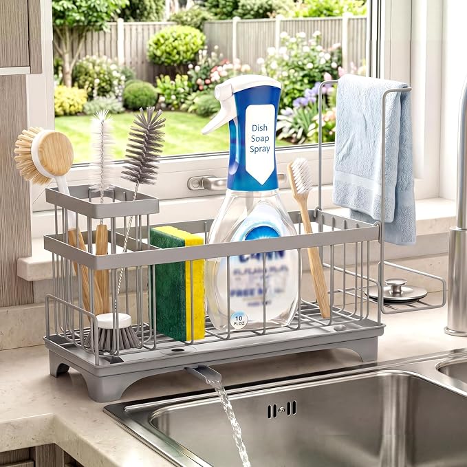 VOOWO Sponge Holder for Kitchen Sink, Compact Sink Caddy by VOOWO