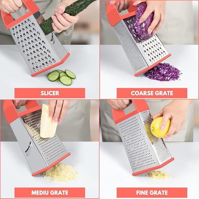 Urbanstrive Cheese Grater With Container, Professional Cheese Grater with Handle - Image 3