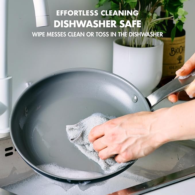 GreenPan Chatham Hard Anodized Healthy Ceramic Nonstick 10 Piece Cookware Pots - Image 7