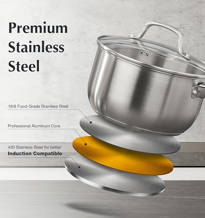 KOCH SYSTEME CS 1 Quart Stainless Steel Saucepan, 1 Quart Saucepan - Image 2