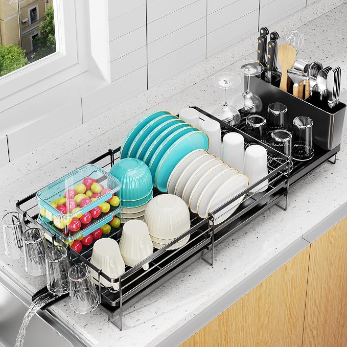 Large Dish Drying Rack, Expandable Dish Rack by Pantasia