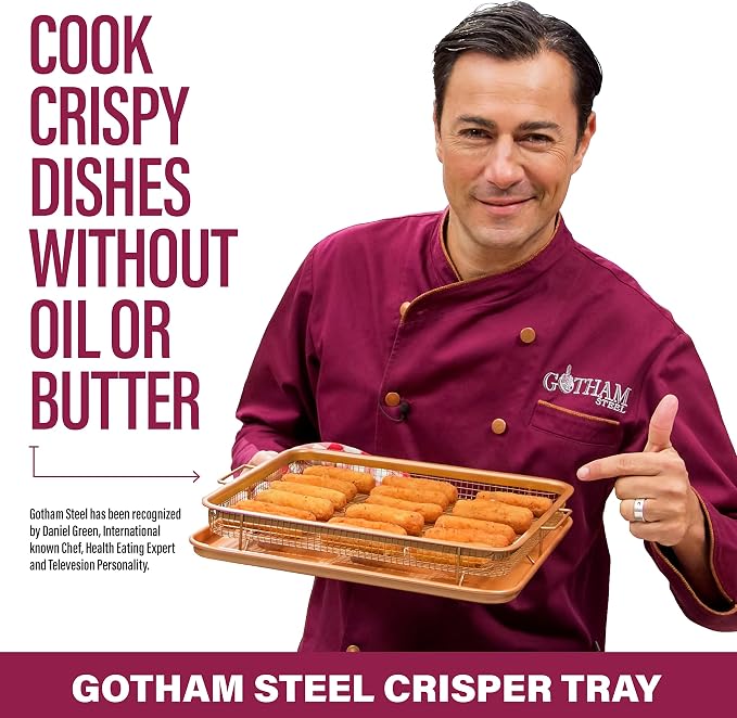 Gotham Steel Baking Sheet with Air Fry Rack, 16.5” x 12.5”, Use as Cooling Wire - Image 2