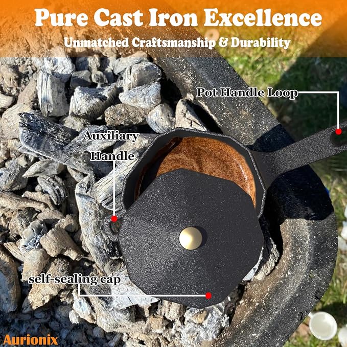 Small Cast Iron Sauce Pot with Lid – Pure Cast Iron Melting Pot - Image 5