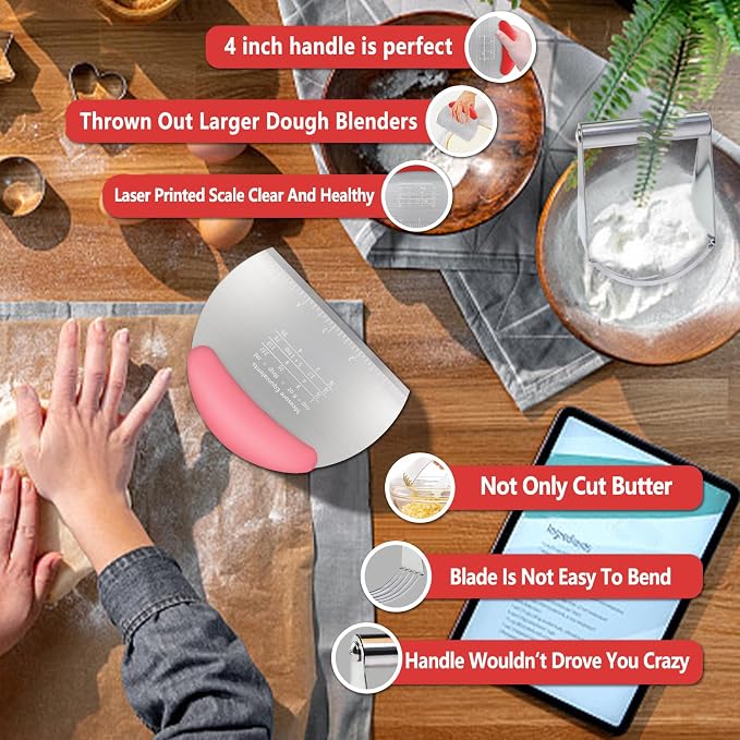 Pastry Cutter Dough Scraper Dough Cutter Scraper Tool Kitchen Pastry Blender - Image 3